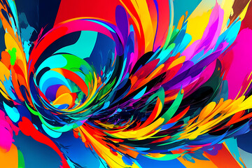 Abstract Artwork With Vibrant Colors And Dynamic Shapes AI Generated