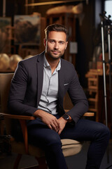 Photograph for a CV - a young man in an elegant suite