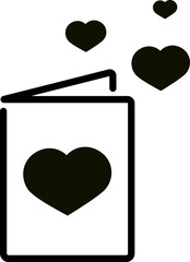 vector illustration of a message and a heart on a transparent background