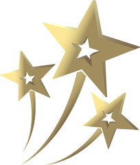 vector illustration of a golden star on a transparent background