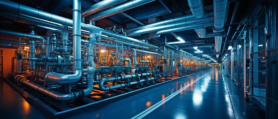 Inside a contemporary industrial power plant: apparatus, wires, and pipelines .