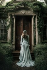 woman in a cemetery