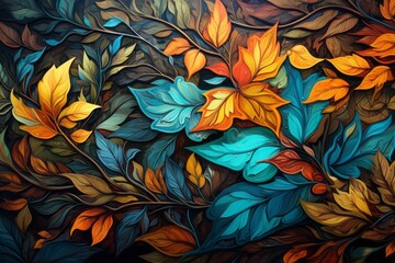 Colorful Leaves Dancing in the Night