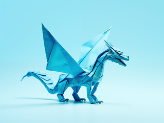Dragon symbolising  Lunar New Years in origami style
