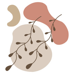 Abstract boho floral simple minimalist hand drawn art set