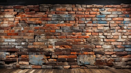Red brick wall and wall background. Generative AI