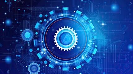 Obraz premium Gears and technology background. Generative AI