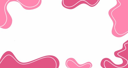 Abstract cute background in flat design. Gradient banner design in a dynamic style. Pink theme illustration frame and border.