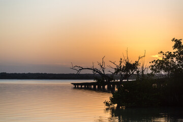 Sunrise at Bacalar Laguna