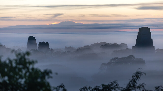 Sunrise at Tikal ruins
