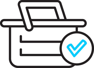 Shopping Basket and Check Mark Icon
