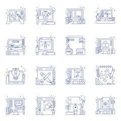 Pack of Graphic Designing Linear Icons 

