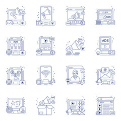 Pack of Marketing Linear Icons 


