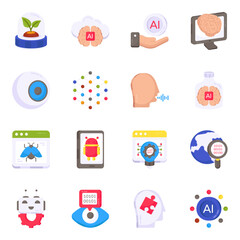 Pack of Ai and Vr Flat Icons

