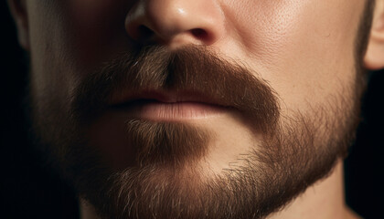 Obraz premium Confident young adult man exudes elegance and masculinity in headshot generated by AI