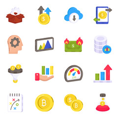 Pack of Business and Economy Flat Icons 

