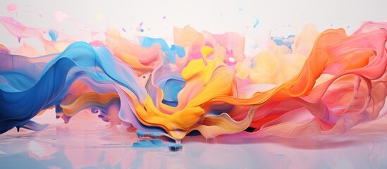 Colorful liquid or oil painting wallpaper abstract background. AI generated