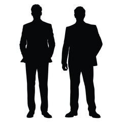 Business Man Silhouette on White