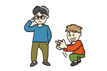 カンチョーをしようとしているイタズラな男性