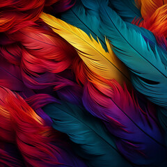 Fototapeta premium Colorful feathers background