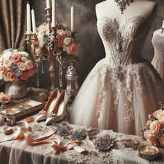 Fashion wedding dress.