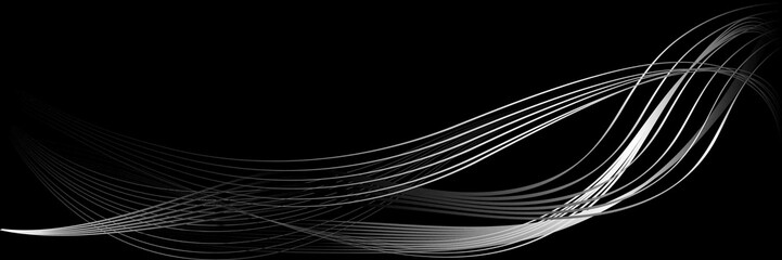 Abstract Black and White Pattern with Waves. Striped Linear Texture. Vector. 3D Illustration