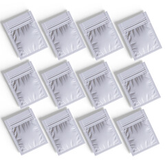 Packaging sachet white color realistic texture rendering 3D illustration