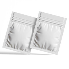 Packaging sachet white color realistic texture rendering 3D illustration