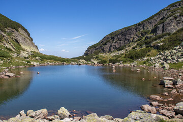 Naklejka na ściany i meble Landscape of Rila Mountain near The Scary lake, Bulgaria