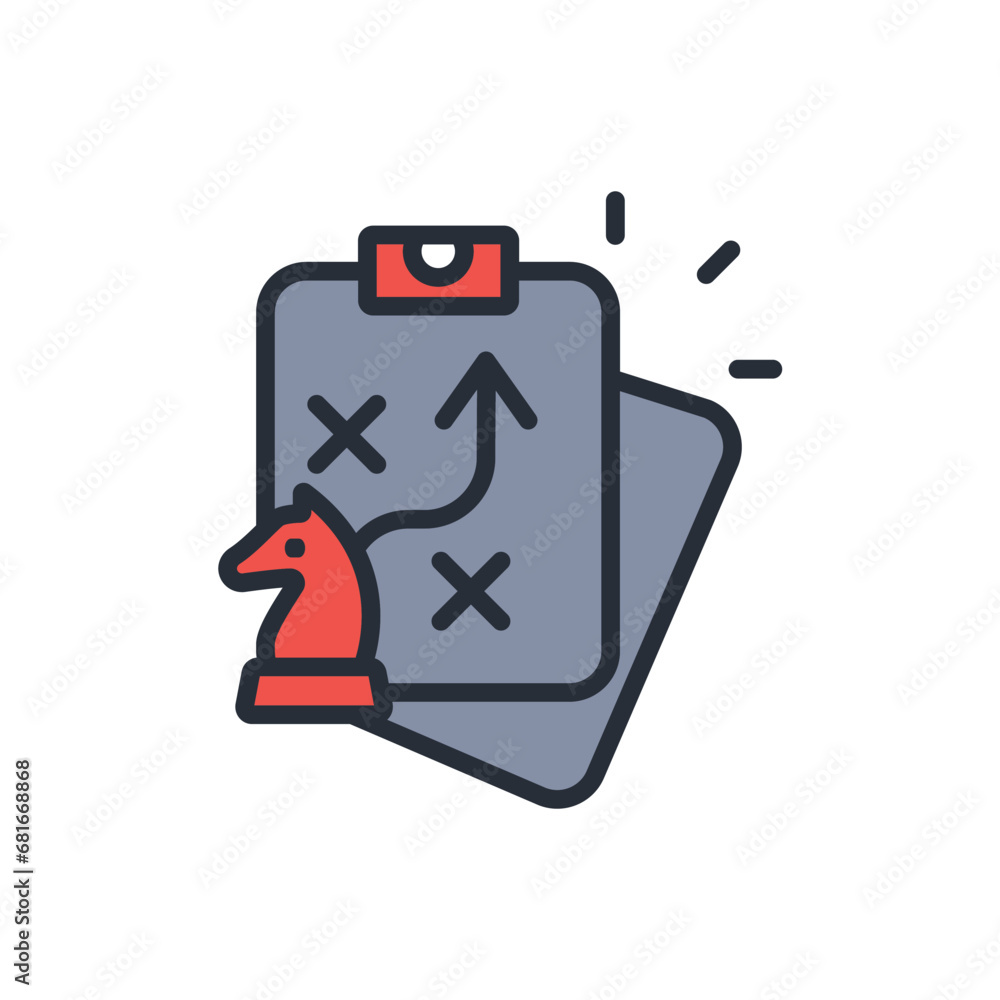 Poster strategy icon. vector.editable stroke.linear style sign for use web design,logo.symbol illustration.