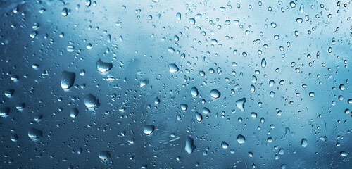 water drops on blue background