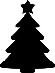 Christmas Tree Silhouette, Christmas Tree, Tree Background, Isolated Tree Vector Icon