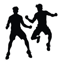 Young Man Silhouette on White Canvas