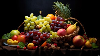 elegant fruit display food photography.Generative AI