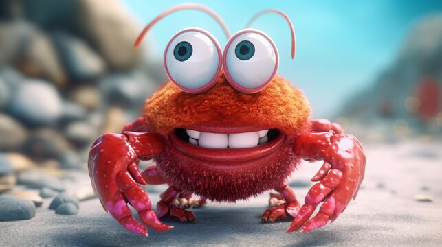 Flubster cartoon lobster Ai Generative