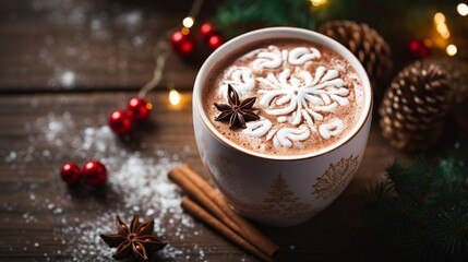Obraz na płótnie Canvas Funny christmas hot chocolate