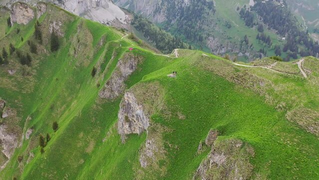 Drone fligth over Mountain Range Cliffs Rocks Ridges Landscape Alps Swiss Inspiring Nature Mountaineering Existential Thoughts Travel 4k.