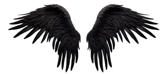 Fotobehang Pair of black wings, cut out © Yeti Studio