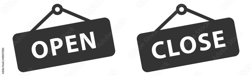 Poster set of close and open icon vector sign. cancel symbol web design. error