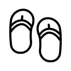 sandals line icon illustration vector graphic. Simple element illustration vector graphic, suitable for app, websites, and presentations isolated on white background
