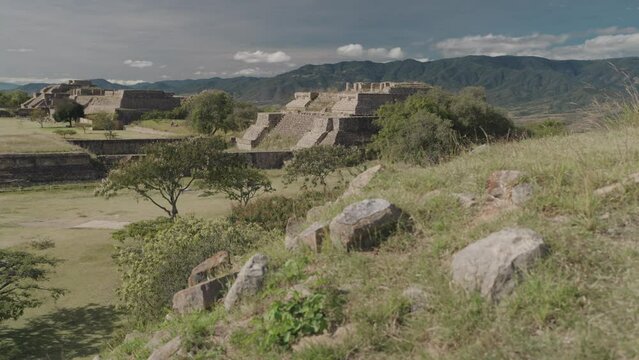 Monte Alb&aacute;n large pre-Columbian archaeological site in the Santa Cruz Xoxocotl&aacute;n Municipality Oaxaca Mexico