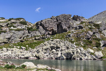Landscape of Rila Mountain near The Scary lake, Bulgaria