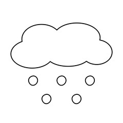 Hail weather icon. Cloud with hail outline icon in vector SVG