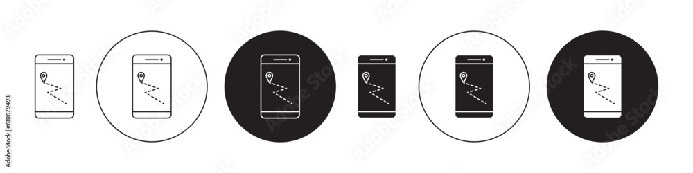 Wall mural Location tracking vector icon set. Gps navigation focus vector symbol suitable for apps and websites ui designs. - Wall murals