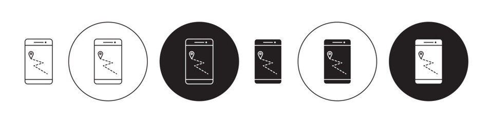 Location tracking vector icon set. Gps navigation focus vector symbol suitable for apps and websites ui designs.