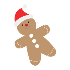 Illustration of a happy xmas gingerbread man