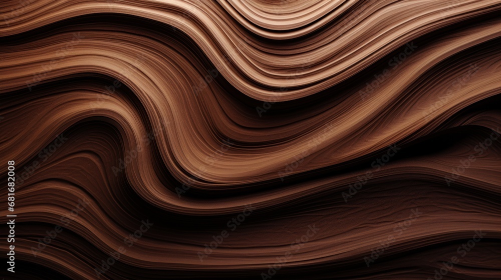 Poster a close up view of a wavy surface with a brown and white pattern on the top of the image and bottom 