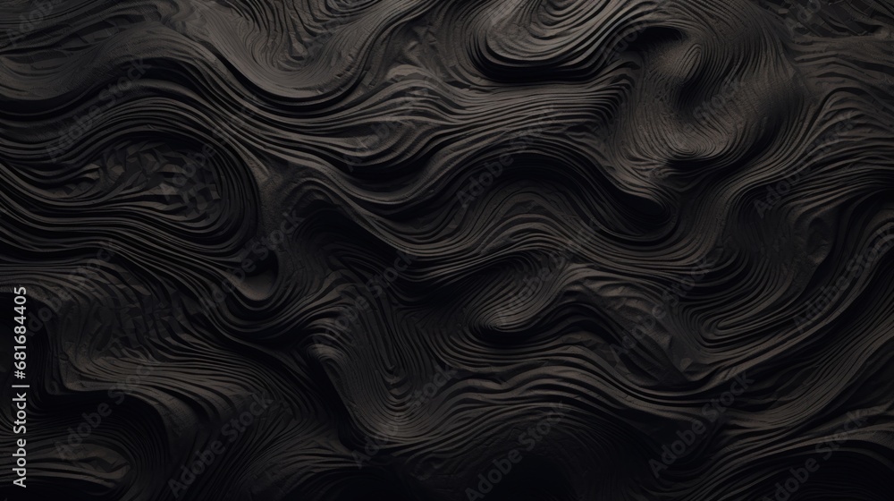 Poster a black background with wavy lines and a black background with wavy lines and a black background wit
