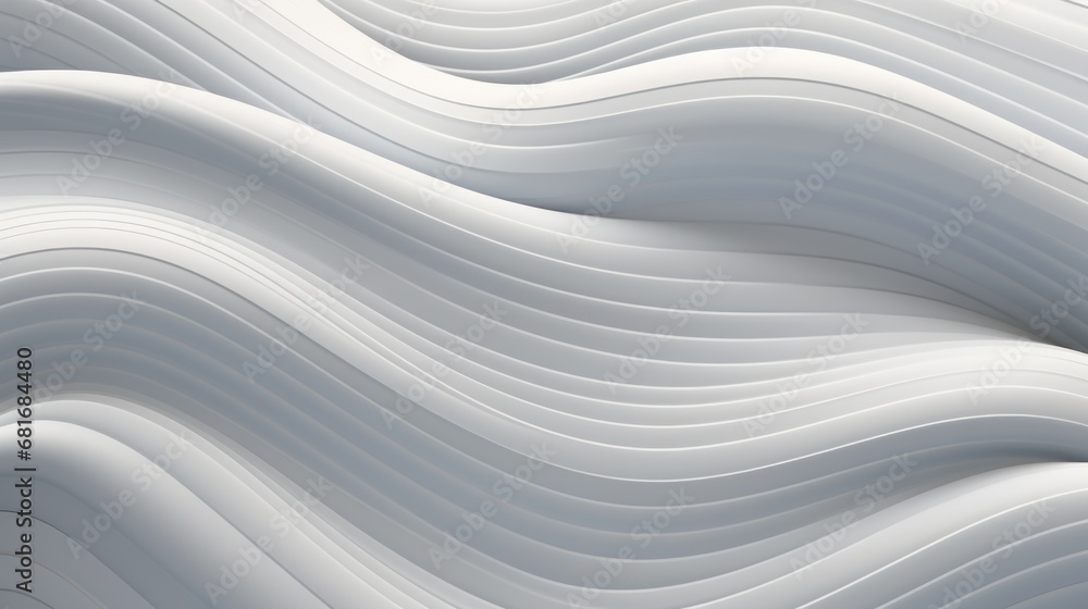 Poster a white background with wavy lines in the form of a wave, with a black and white stripe on the botto