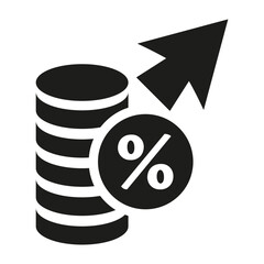 Money inflation icon on white background.